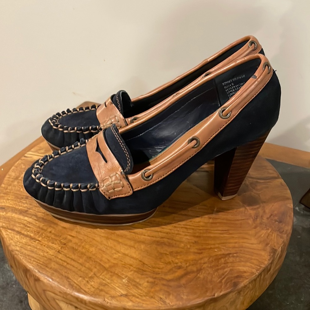 Tommy Hilfiger blue suede shoes